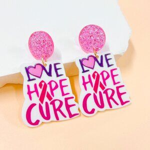 Pink Love Hope Cure Earrings
